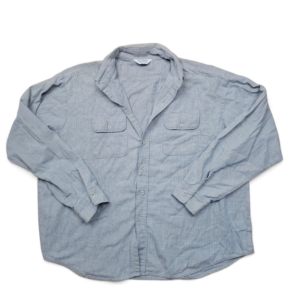 FIVE BROTHER Button Up Chore Shirt Men's XXL VTG 80s USA Plaid Workwear Boxy Fit